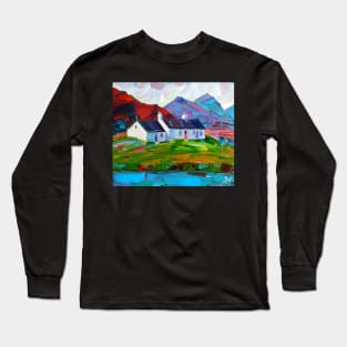 Scotland landscape hand drawn Long Sleeve T-Shirt